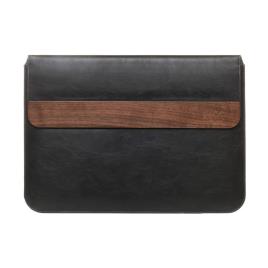 Woodcessories - EcoPouch 13'' (walnut/black leather )