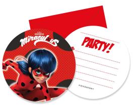 6 Convites Ladybug Party