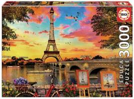 Puzzle Pôr Do Sol Em Paris 3000 Peças