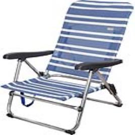 Cadeira de Praia Mykonos Alumínio Azul / Branco (61 x 50 x 85 cm)