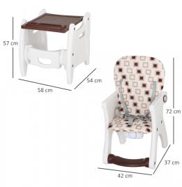 HOMCOM Cadeira para bebês acima de 6 meses 3 posições ajustáveis Acolchoado Branco