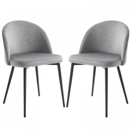 HOMCOM Conjunto de 2 cadeiras de jantar modernas estofadas 49x50 x 77cm Cinza
