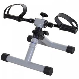 HOMCOM Mini bicicleta ergométrica dobrável com pedal de exercício resistência ajustável para treinamento de pernas e braços 33x34x32 cm prata