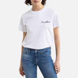 Maison Labiche T-shirt em algodão bio com gola redonda, NO PROBLEMO