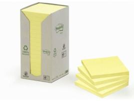 Bloco De Notas POST-IT® Aderentes Papel Reciclado Amarelo (100 Folhas - 76 x 76 cm)