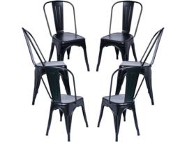 Pack 6 Cadeiras  Torix (Preto - 45 x 86 x 48 cm - Aço Reforçado)