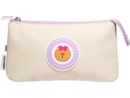 Estojo Triplo LINE FRIENDS Multicor (22x12.5cm)