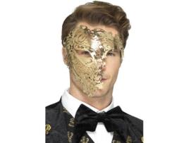 Máscara  Veneziana Dourada Para Homem