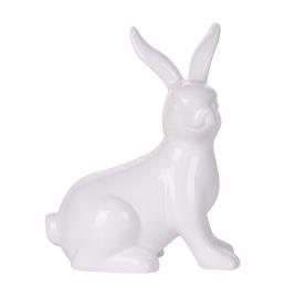Figura decorativa com forma de coelho em cerâmica branca 21 cm MORIUEX