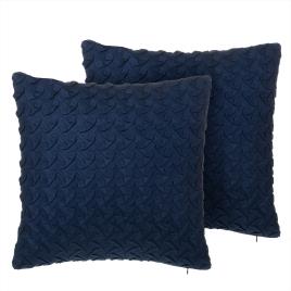 Conjunto de almofadas decorativas em zigzag 45 x 45 cm azul SCILLA