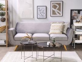 Capa para sofá de 3 lugares de veludo cinzento BERNES