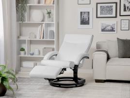 Cadeira reclinável em pele sintética branca MIGHT
