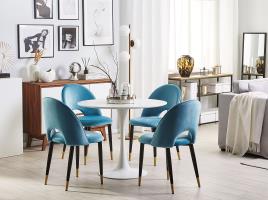 Conjunto de 2 cadeiras de jantar em veludo azul MAGALIA