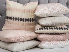 Conjunto de 2 almofadas decorativas de algodão 45 x 45 cm rosa PEONY