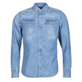 Camisas mangas comprida 3301 SLIM SHIRT LS  Azul Disponível em tamanho para homem. XXL,S,M,L,XL.Homem > Roupas > Camisas mangas compridas