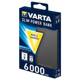 VARTA Powerbank Slim, 6000 mAh, Cinzento