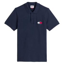 Tommy Jeans Polo direito, malha piqué, Tommy Badge 