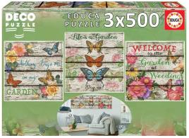 Educa - Puzzle 3x500 Peças: Jardim do Campo