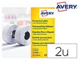 Etiqueta Avery 1 Linha Adesivo Permanente 26X12mm Branca Rolo de 1500 Unidades (10 Unidades)