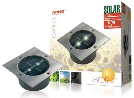 Projetor Encastar de Chão LED Solar Exterior c/ Sensor Crepuscular IP67 (Ø105x46mm) - RANEX 5000.19  