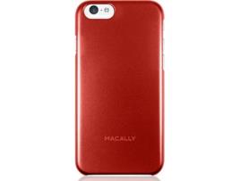 Capa iPhone 6, 6s, 7, 8 MACALLY Metallic Snap-on Vermelho