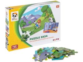 Puzzle 2D  Panda (Idade Miníma Recomendada: 3 anos - 2x24 Peças)