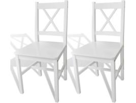 Conjunto 2 Cadeiras de Refeição  241510 Madeira de Pinho Branco