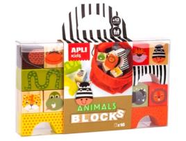 Puzzles APLI KIDS Bloques de Madera Apli Kids Animales (16 peças)