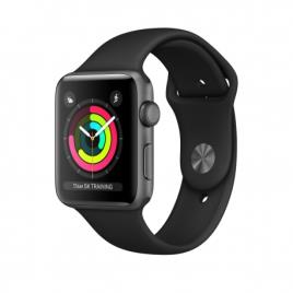 APPLE - Watch Series 3 GPS: 42mm Space Grey Aluminium Case with Black Sport Band 