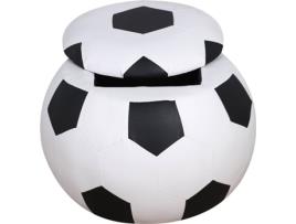 Pufe com Armazenamento HOMCOM 310-037 Bola de Futebol (51,5 x 51,5 x 36 cm)