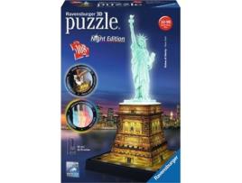 Puzzle 3D RAVENSBURGER Estátua da Liberdade NY: Night Edition (Idade Mínima: 10 - 108 Peças)