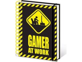 Caderno GAMER AT WORK Caution Sign