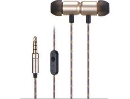 Auriculares Com fio FONESTAR X4-D (In Ear - Microfone - Dourado)