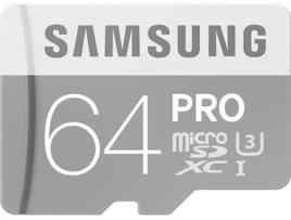 Cartão de Memória MicroSD SAMSUNG Pro U3 64GB Class10