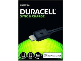 Cabo DURACELL USB5012A (USB - Lightning - 1m - Preto)
