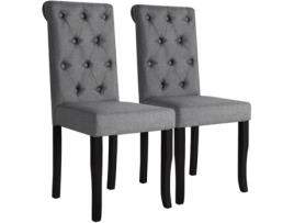 Conjunto 2 Cadeiras de Refeição  245514 Tecido Cinzento Escuro