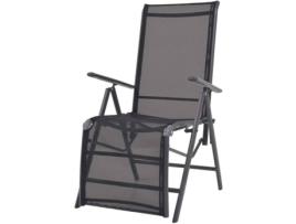 Cadeira reclinável  alumínio e textilene preto