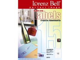 Etiquetas LORENZ BELL Transparentes Polyester  LB4701 (105 x 37mm - 15 folhas)