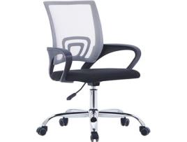 Cadeira de Escritório Operativa VIDAXL Com encosto Cinzento (Malha e Tecido)
