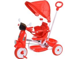 Triciclo Infantil HOMCOM 370-094RD com Luzes e Música (Vermelho)