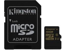 Cartão Memória  Gold UHS-I U3 MicroSDHC 16GB + Adaptador SD