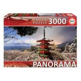 Puzzle Panorama Monte Fuji e Pagode Chureito 3000 peças