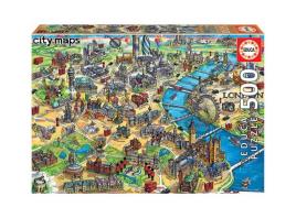 Puzzle Mapa de Londres - City Maps 500 peças