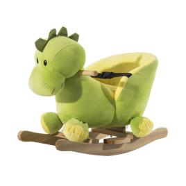 Cavalo de balanço de dinossauro para crianças acima de 18 meses - Verde - 60x33x45 cm