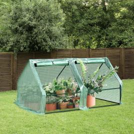Estufa para Jardim Terraço Viveiro para Jardim para Plantas com 2 Portas 180x90x90 cm Cor Verde Tubo de aço PE com janela
