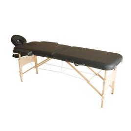 Marquesa dobrável e portátil de madeira acolchoada para fisioterapia esporte 182x60cm preta
