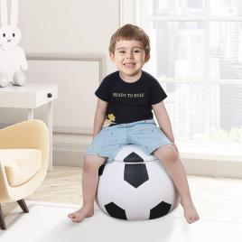 HOMCOM Mini sofá para crianças acima de 3 anos de futebol com armazenamento 51.5x51.5x36