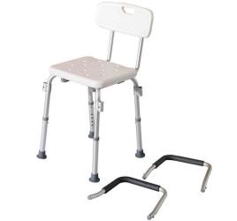 Homcom Cadeira Ortopédica Regulável para Banho- Cor: Branco- Carga: 135 kg- 46,5 x 54,2 x 72,5-85 cm