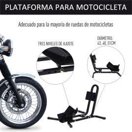 HOMCOM Suporte ajustável da roda da motocicleta do metal do estacionamento da motocicleta para as rodas Ø43 48 53cm