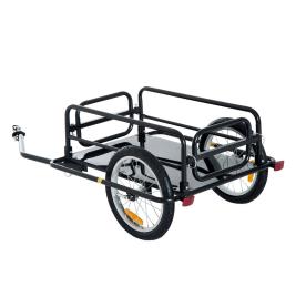 PawHut Reboque Trailer de bicicleta para carga de 450 kg Carregamento de Bagagem Armação de aço Leve com refletores 145x70x49cm